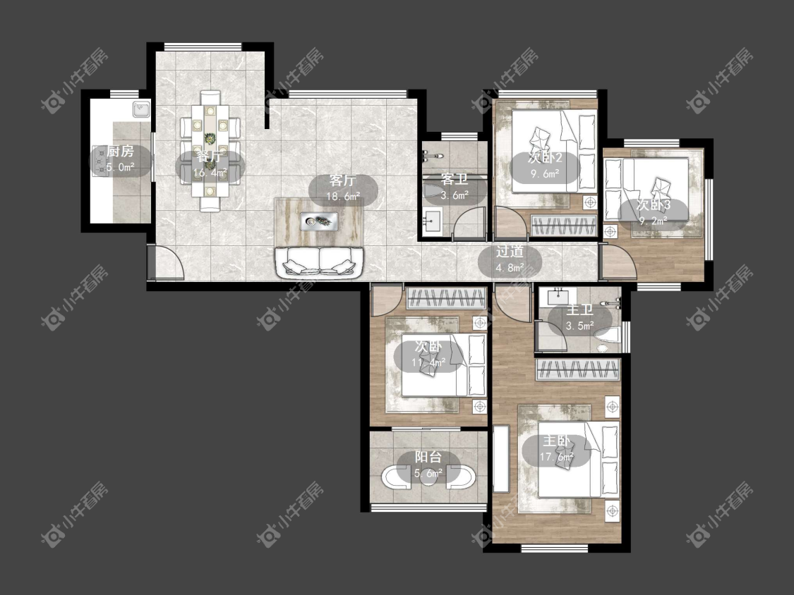 镇江御河熙岸在售二手房源户型图_小牛看房