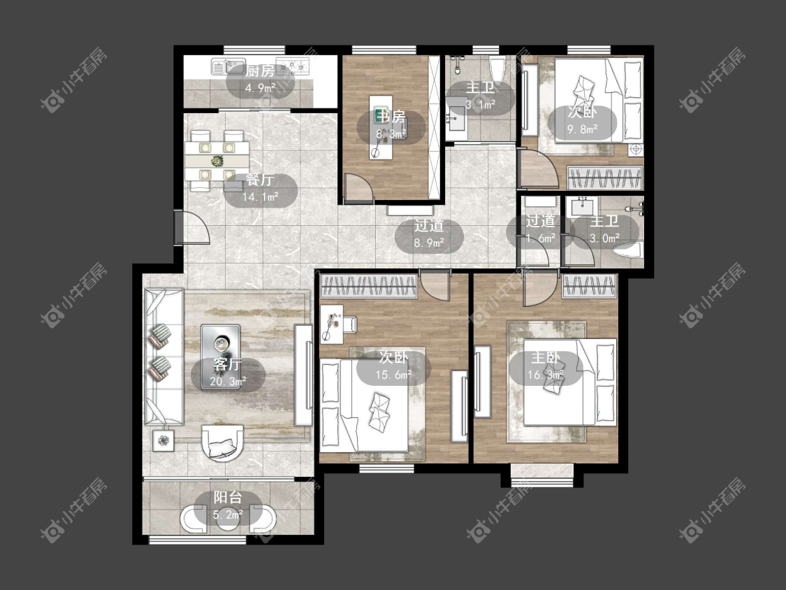 镇江迈村新城在售二手房源户型图_小牛看房