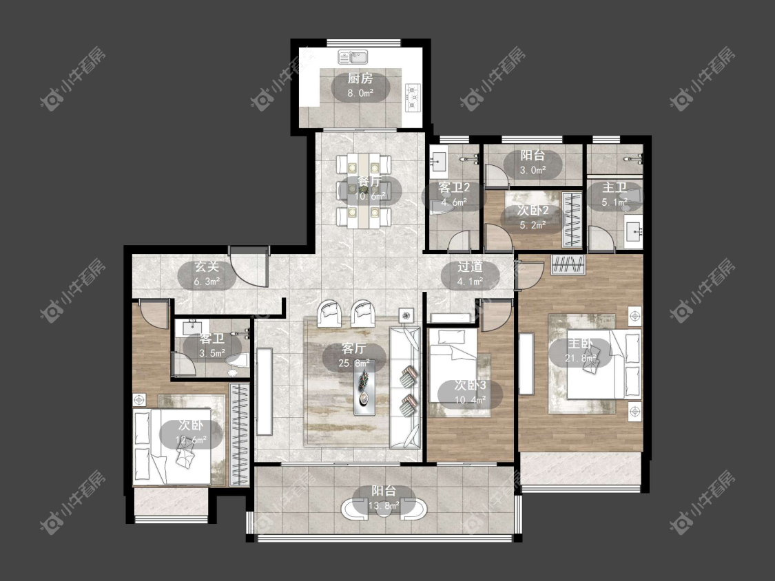 镇江璞悦观邸在售二手房源户型图_小牛看房