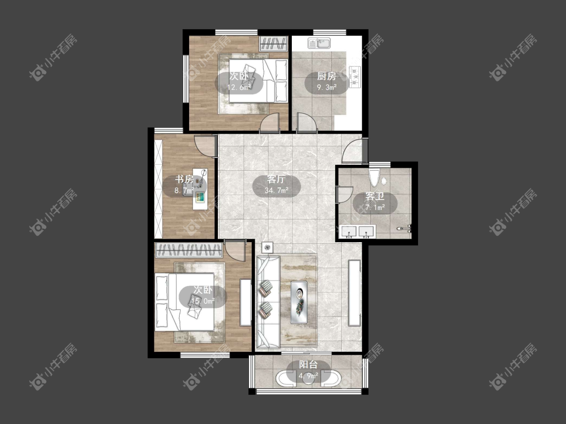 镇江西苑公寓在售二手房源户型图_小牛看房