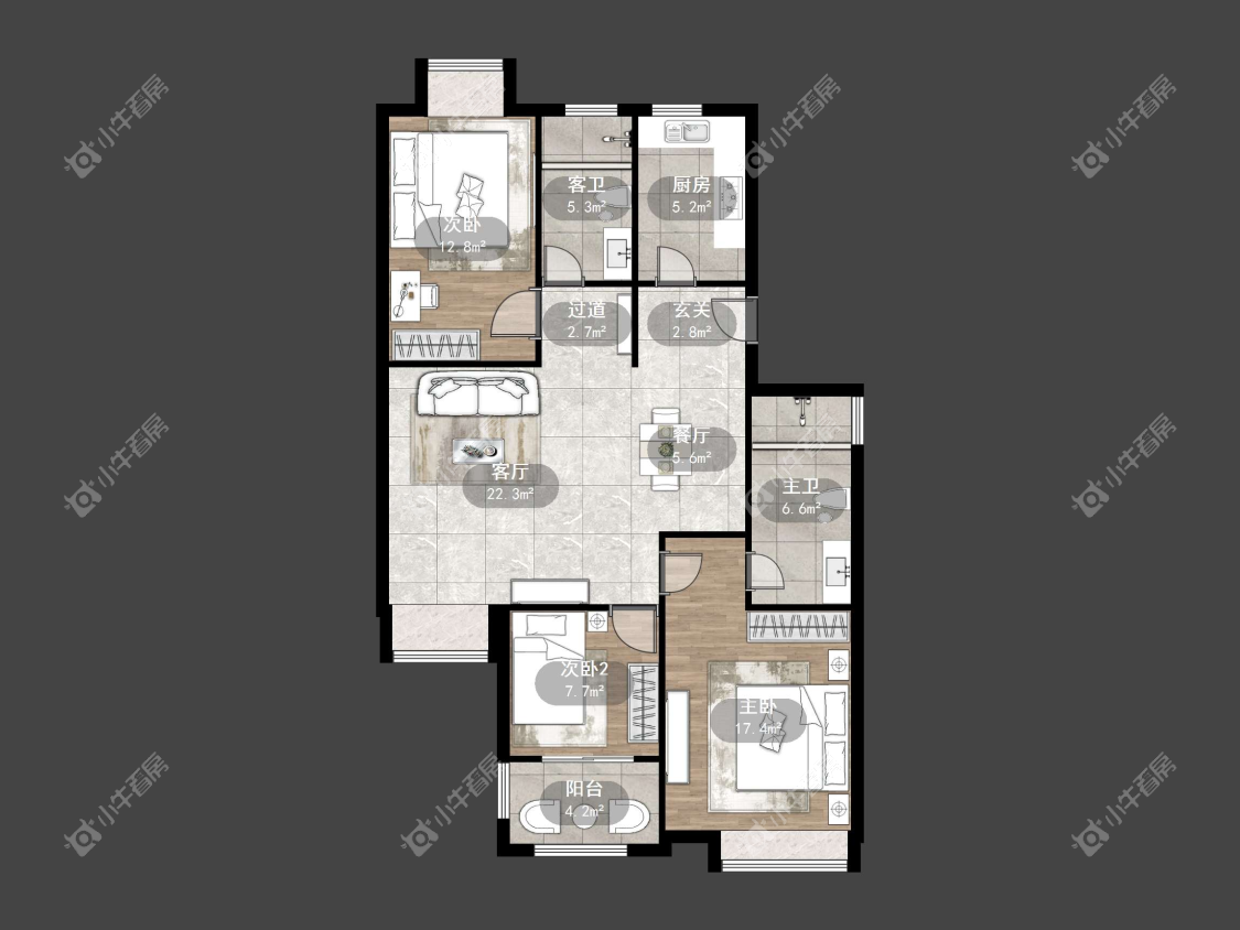 镇江荣城国际一期在售二手房源户型图_小牛看房