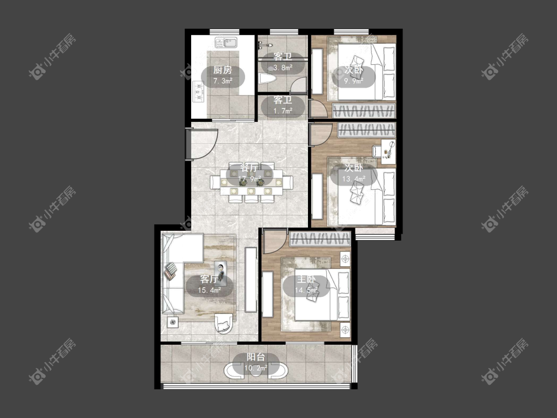 镇江江南嘉园在售二手房源户型图_小牛看房