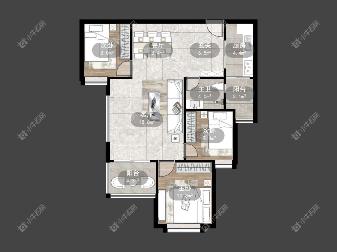 镇江恒大名都二三期在售二手房源户型图_小牛看房