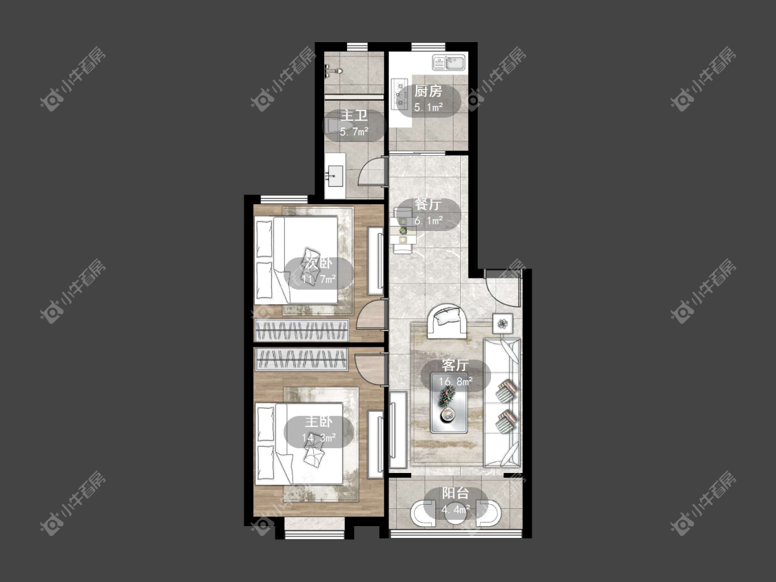 镇江天福花园在售二手房源户型图_小牛看房