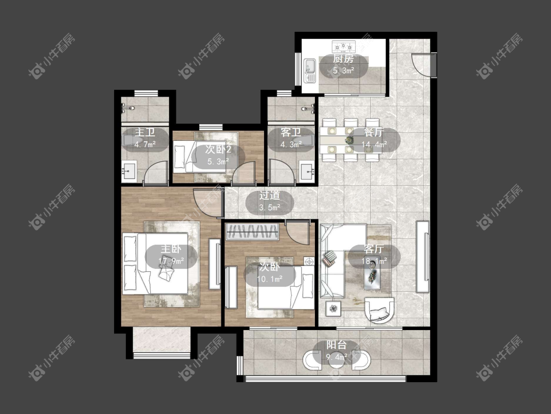 镇江金茂国际社区在售二手房源户型图_小牛看房