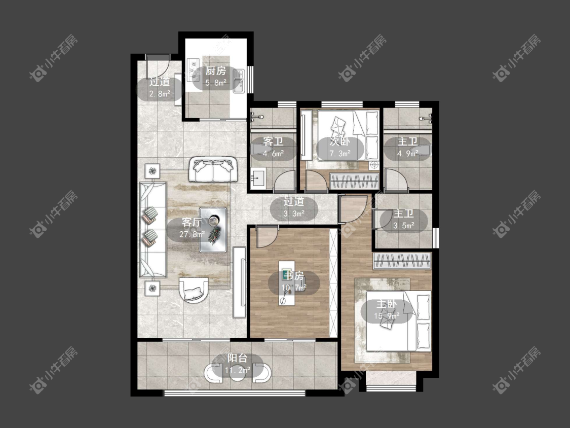 镇江信达香堤国际在售二手房源户型图_小牛看房