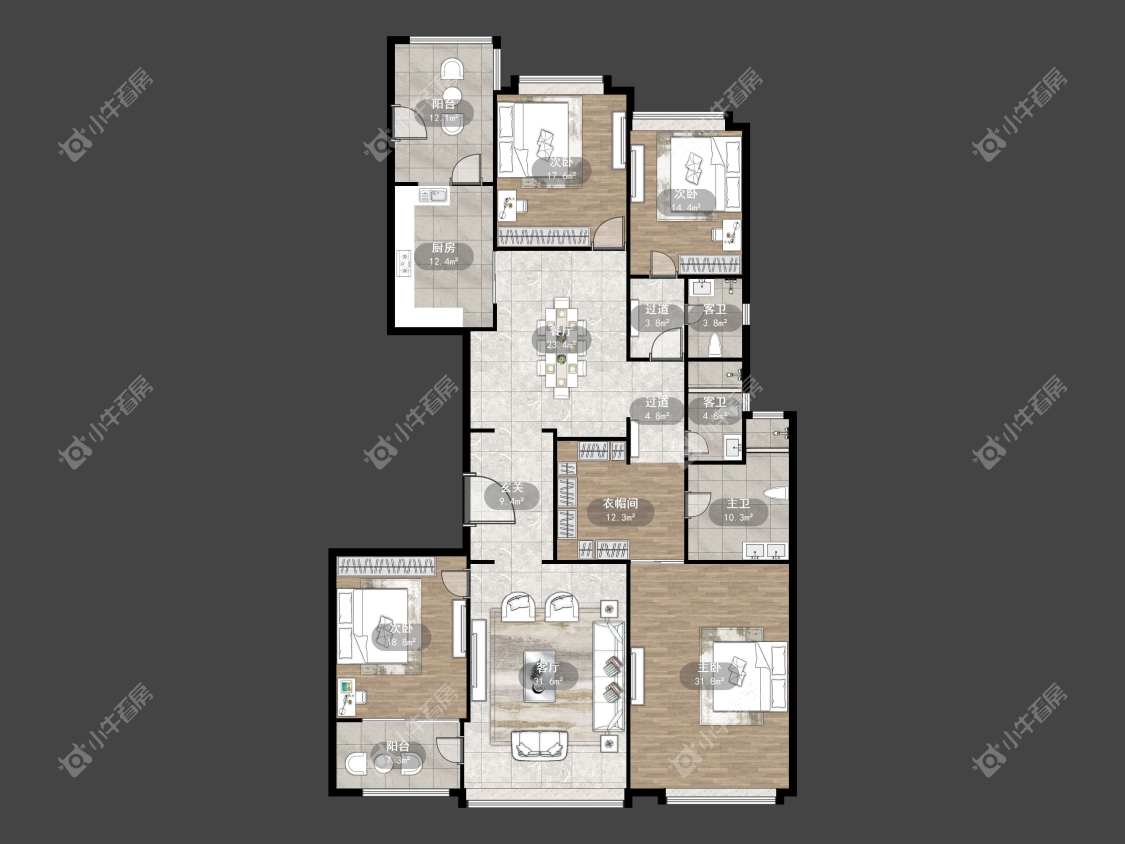 镇江恒大名都二三期在售二手房源户型图_小牛看房