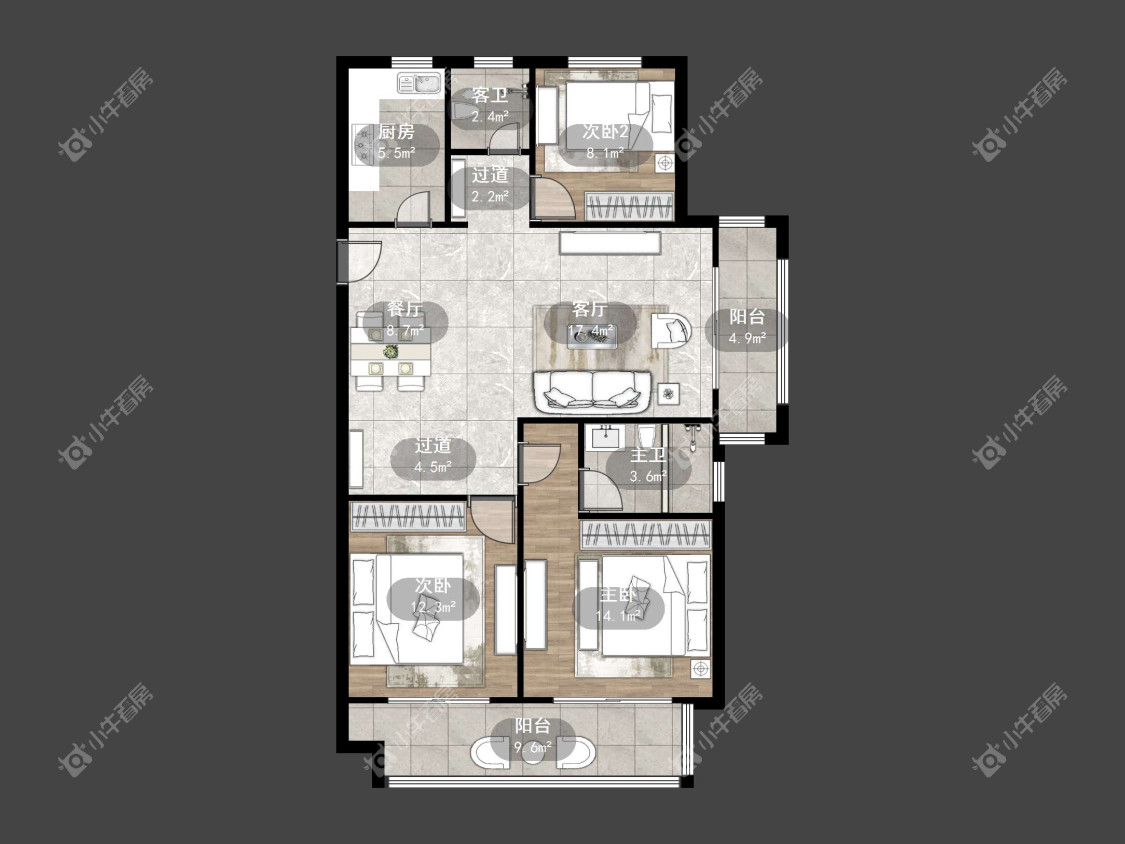 镇江荣城国际（中央公馆）在售二手房源户型图_小牛看房