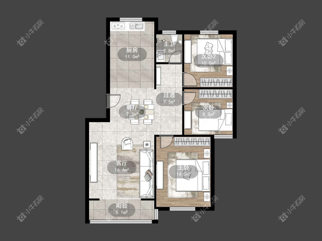 镇江嘉荟新城在售二手房源户型图_小牛看房