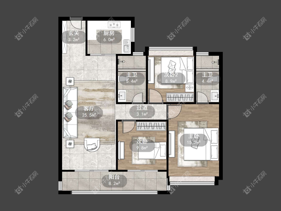 镇江碧桂园樾府在售二手房源户型图_小牛看房
