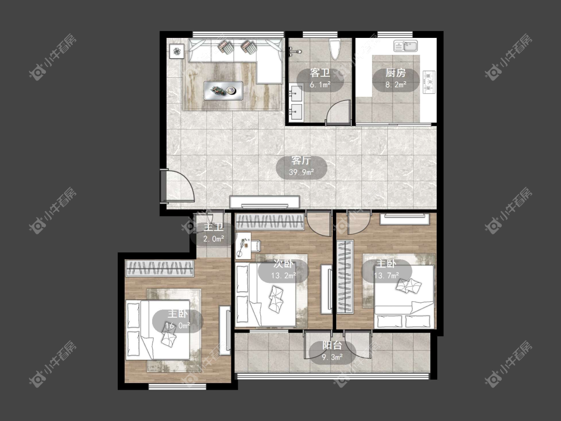 镇江丹桂园北区在售二手房源户型图_小牛看房