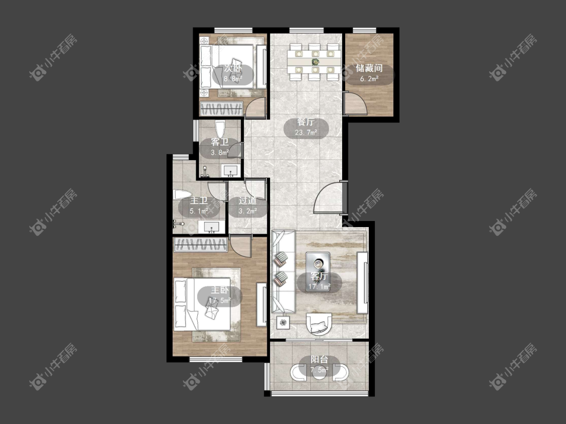镇江珑蟠里在售二手房源户型图_小牛看房