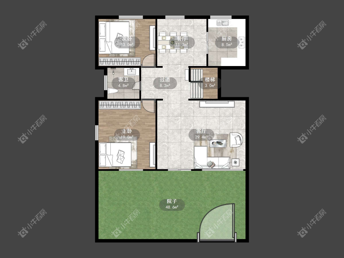镇江石城郦家中心村在售二手房源户型图_小牛看房