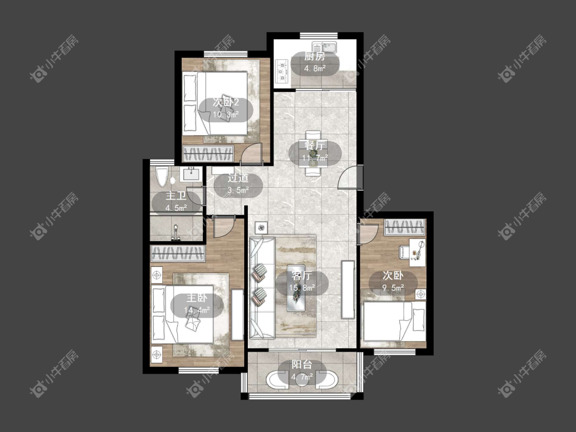 镇江佳景天城在售二手房源户型图_小牛看房