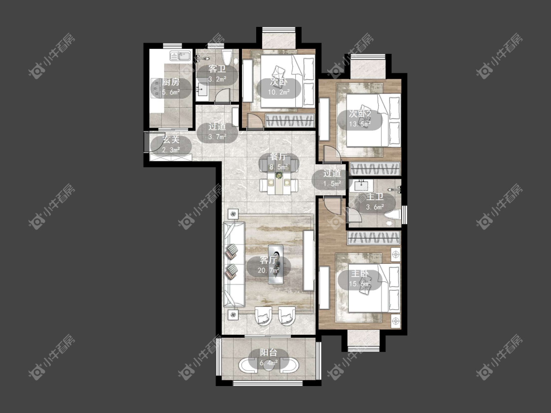 镇江华都锦城在售二手房源户型图_小牛看房