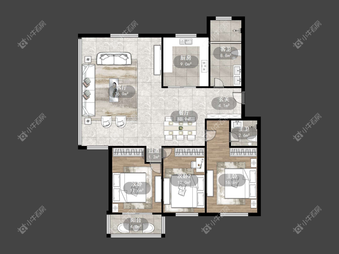镇江紫荆花园在售二手房源户型图_小牛看房