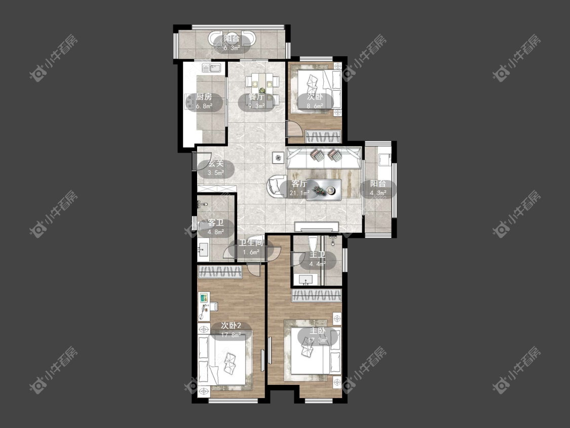 镇江嘉源首府在售二手房源户型图_小牛看房