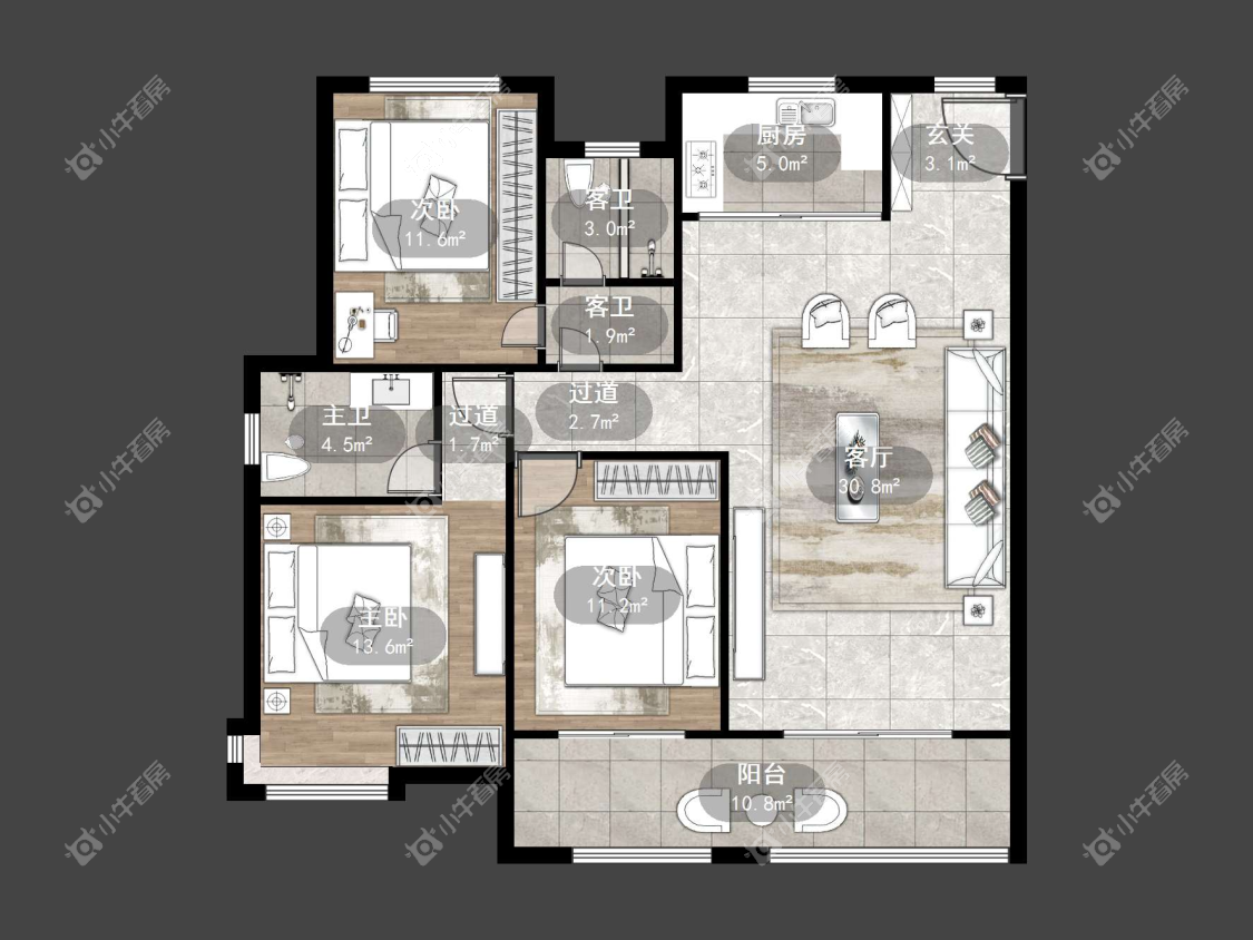 镇江中南君悦府中南一期在售二手房源户型图_小牛看房