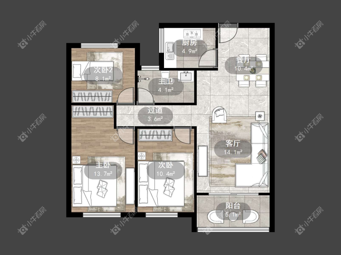 镇江华都幸福里在售二手房源户型图_小牛看房