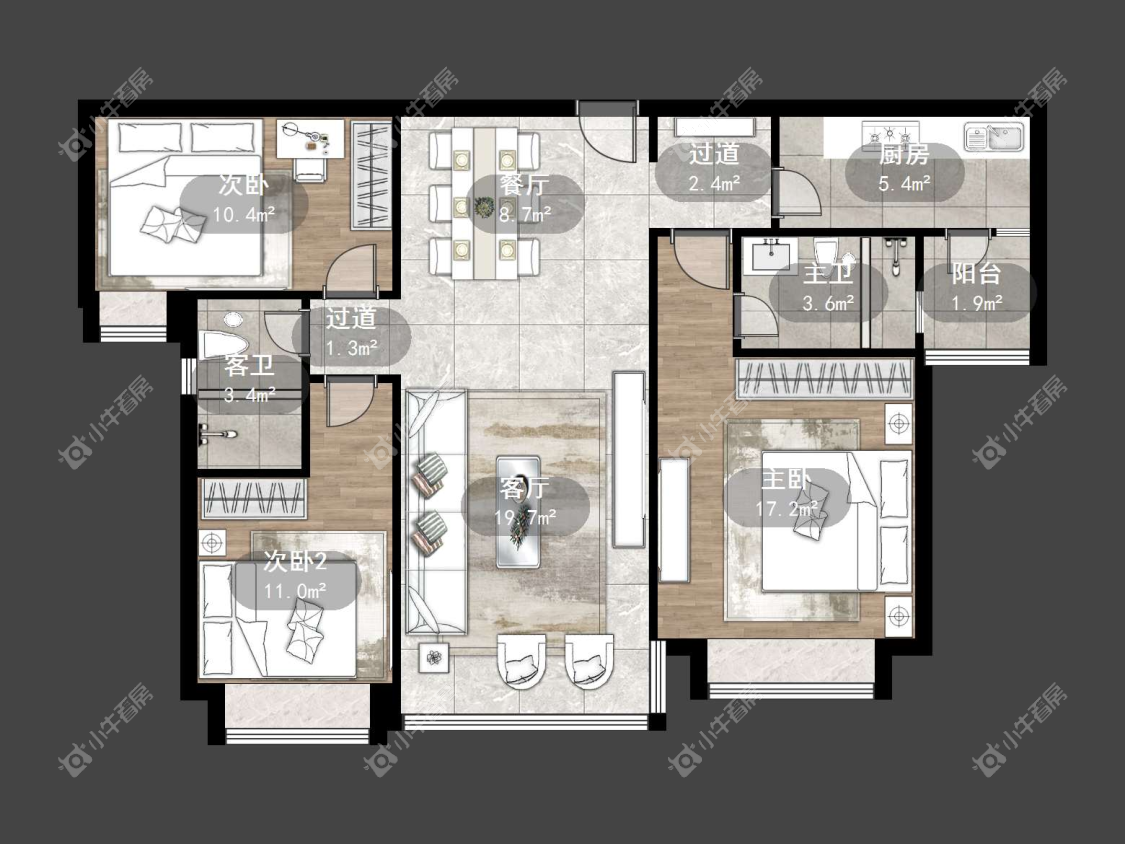 镇江恒大城在售二手房源户型图_小牛看房