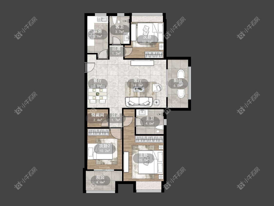 镇江华都锦城在售二手房源户型图_小牛看房