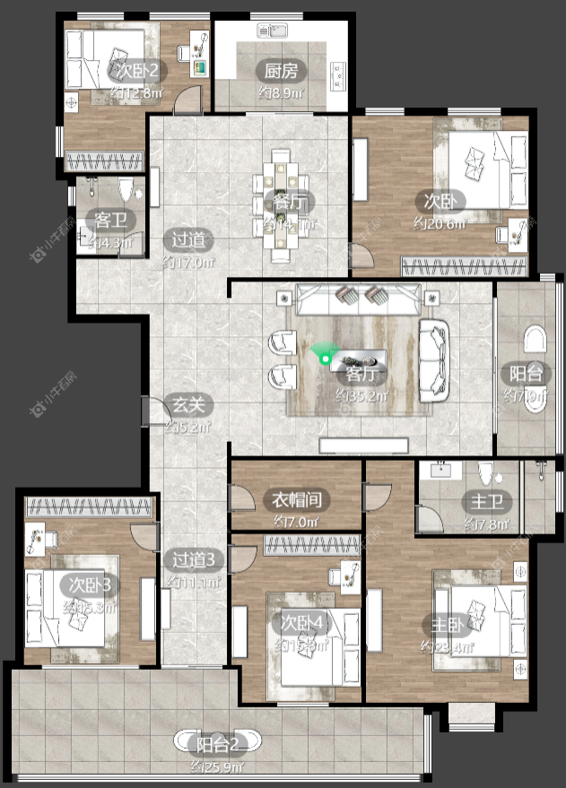 镇江天波城在售二手房源户型图_小牛看房