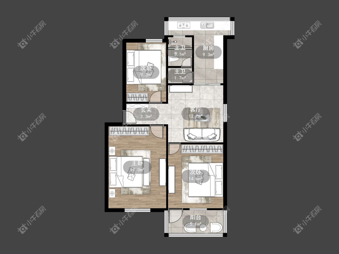 镇江健康园在售二手房源户型图_小牛看房