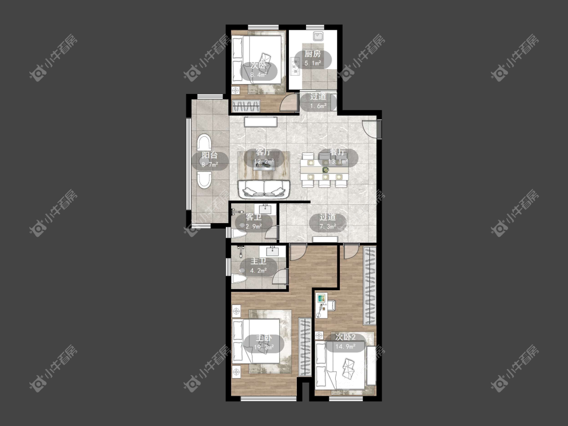 镇江汇金天地在售二手房源户型图_小牛看房