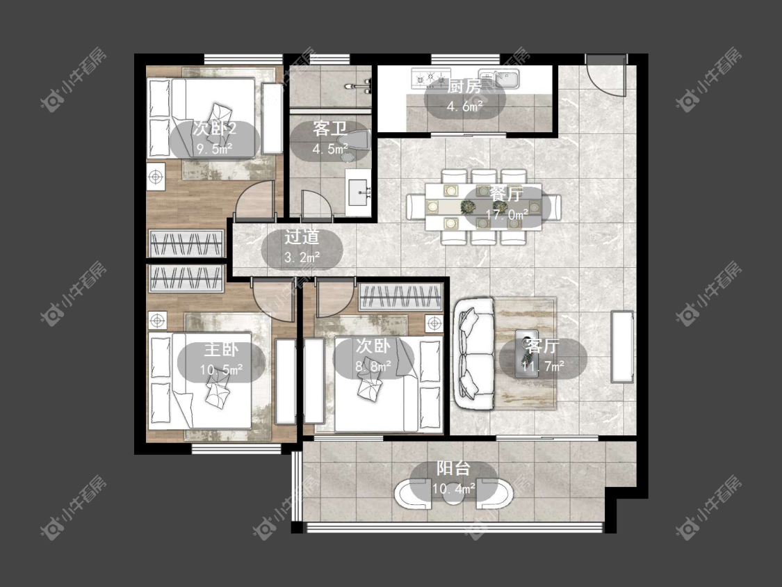 镇江荣城国际（中央公馆）在售二手房源户型图_小牛看房