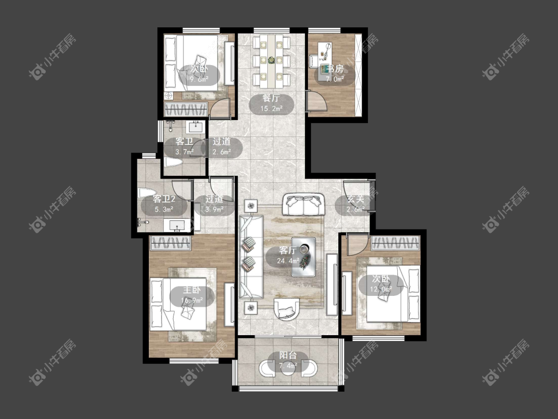 镇江珑蟠里在售二手房源户型图_小牛看房
