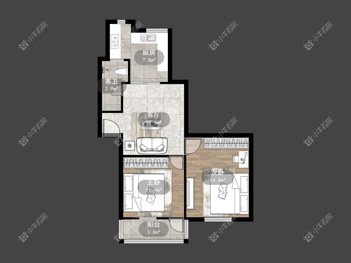 镇江华南新村在售二手房源户型图_小牛看房