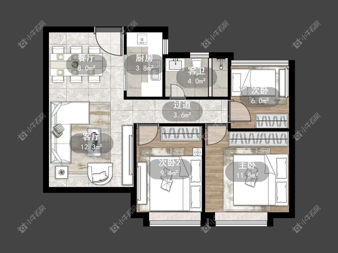 镇江中南君悦府中南一期在售二手房源户型图_小牛看房