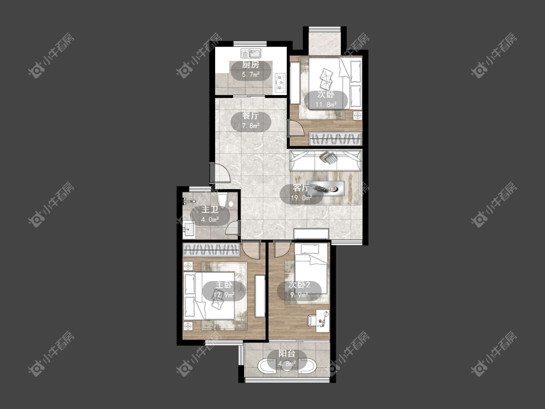 镇江新新家园在售二手房源户型图_小牛看房