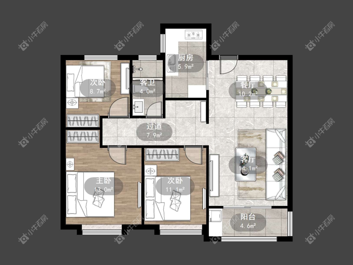镇江爱家尚城在售二手房源户型图_小牛看房
