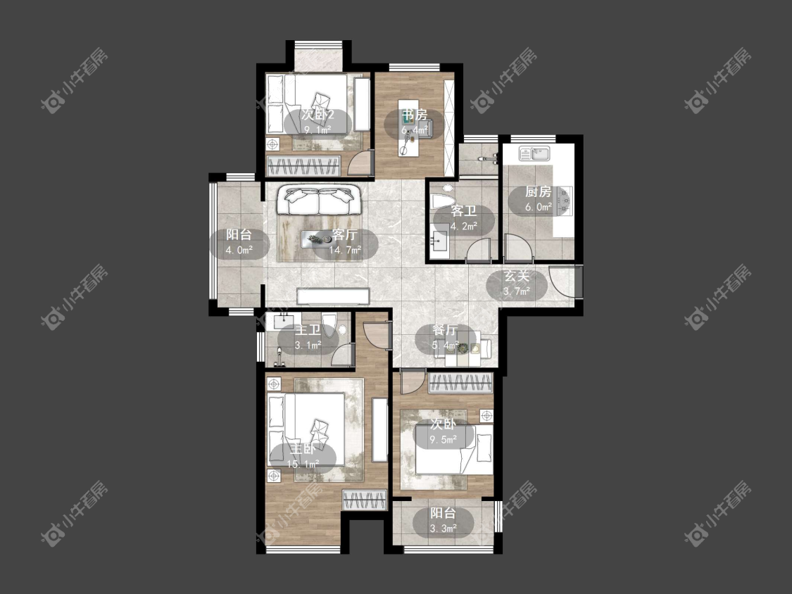 镇江美亚华悦在售二手房源户型图_小牛看房
