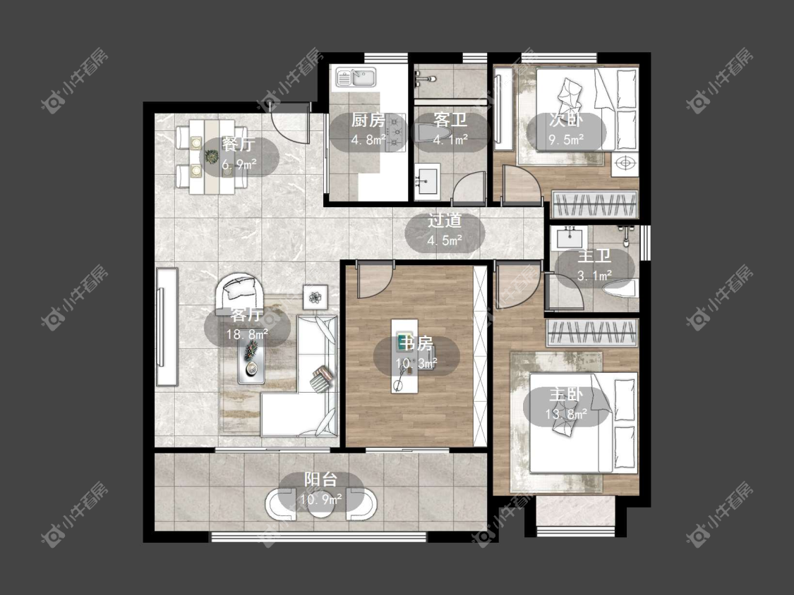 镇江信达香堤国际在售二手房源户型图_小牛看房
