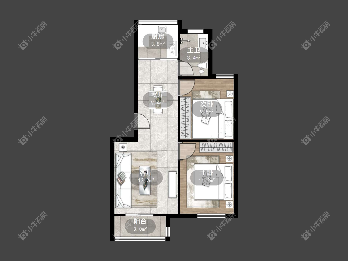 镇江天波城在售二手房源户型图_小牛看房
