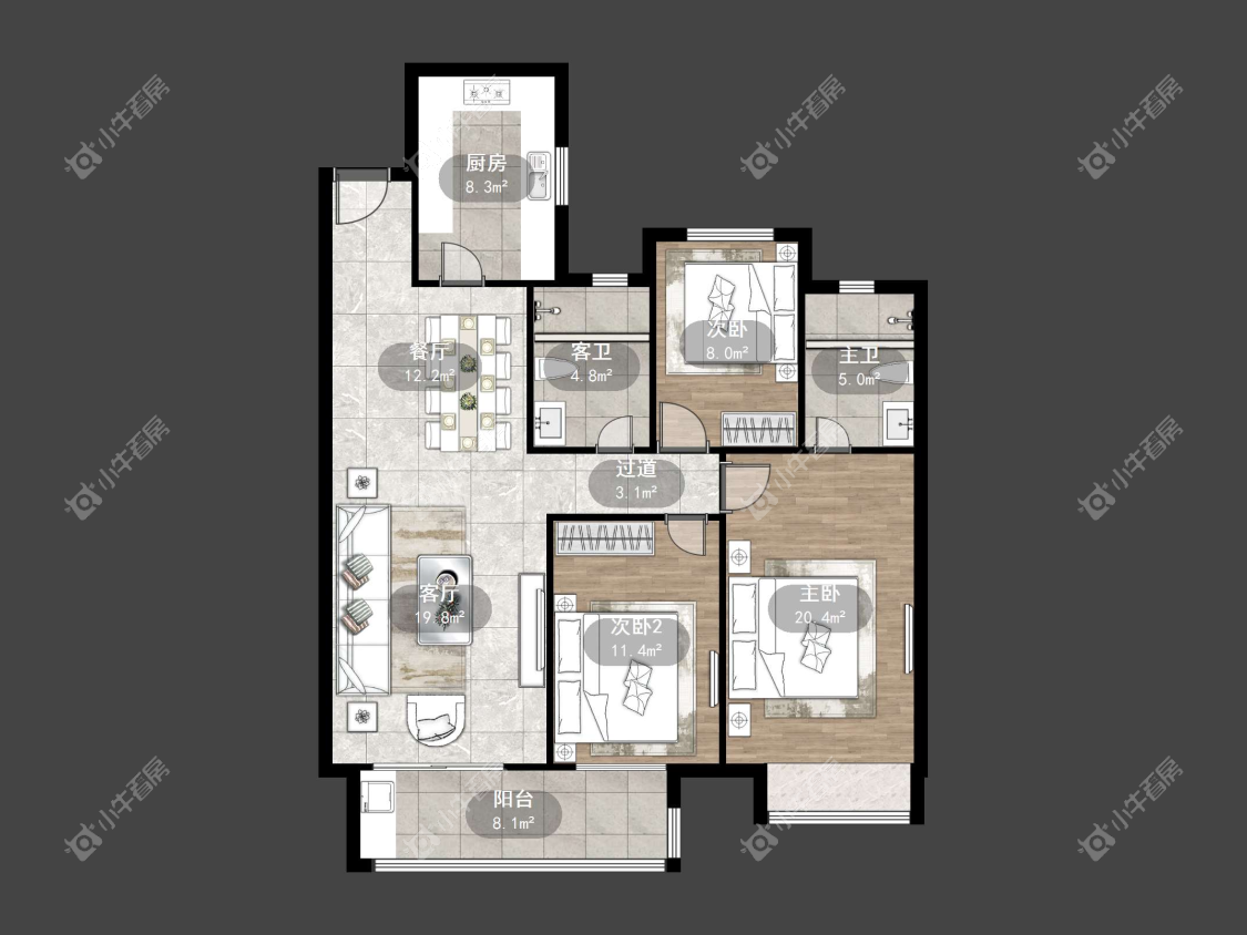 镇江万善上院在售二手房源户型图_小牛看房