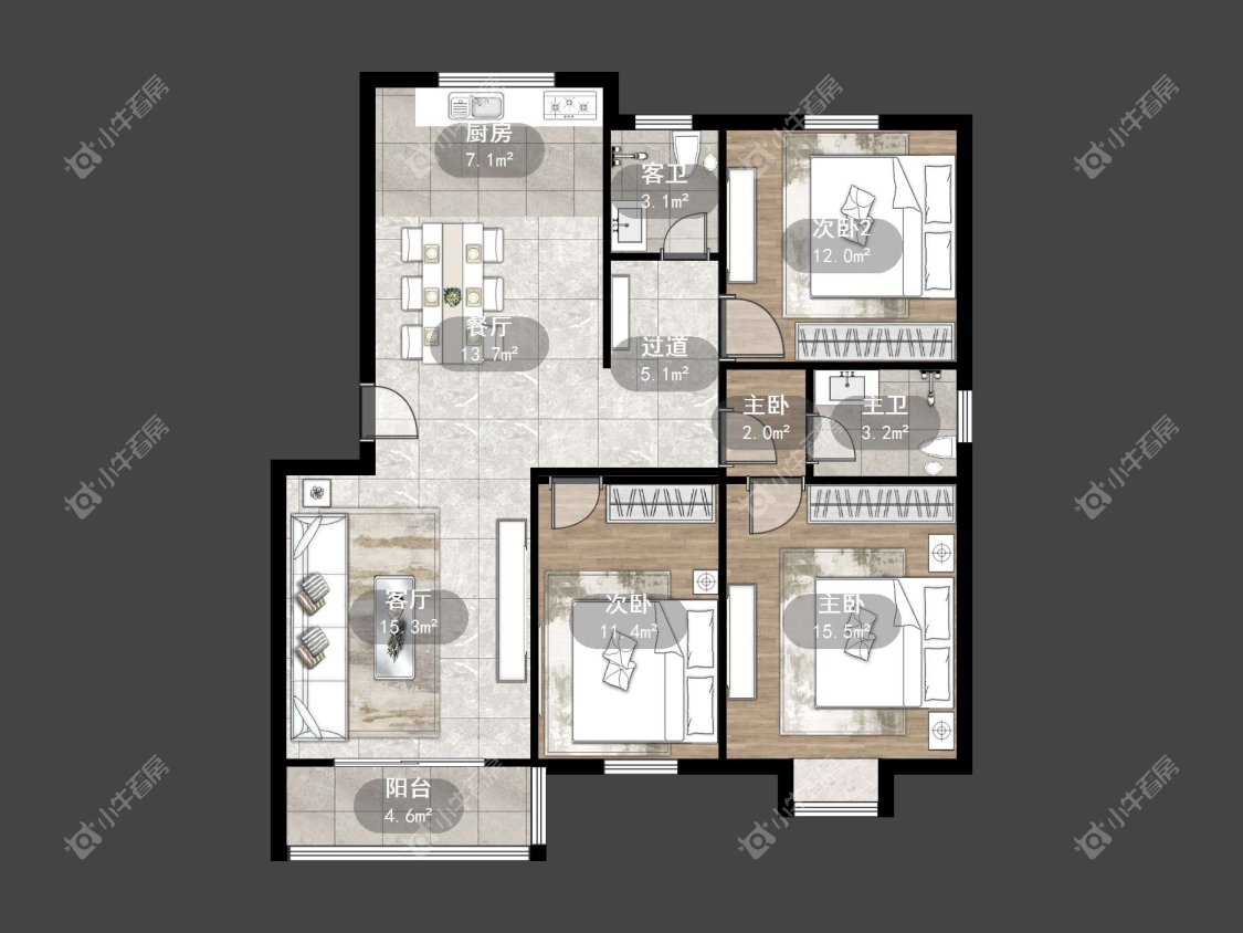 镇江迈村新城在售二手房源户型图_小牛看房