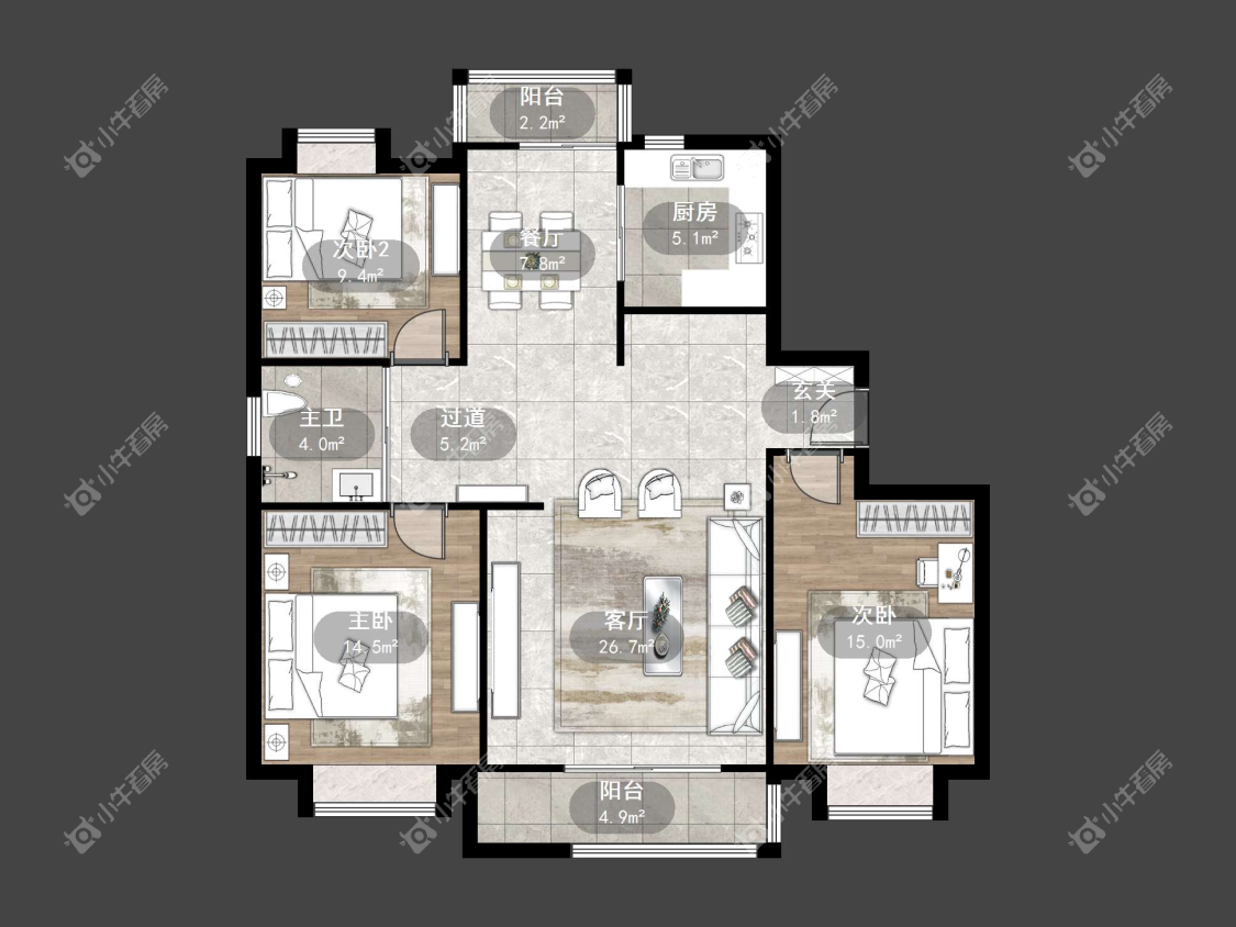 镇江澳都花城在售二手房源户型图_小牛看房