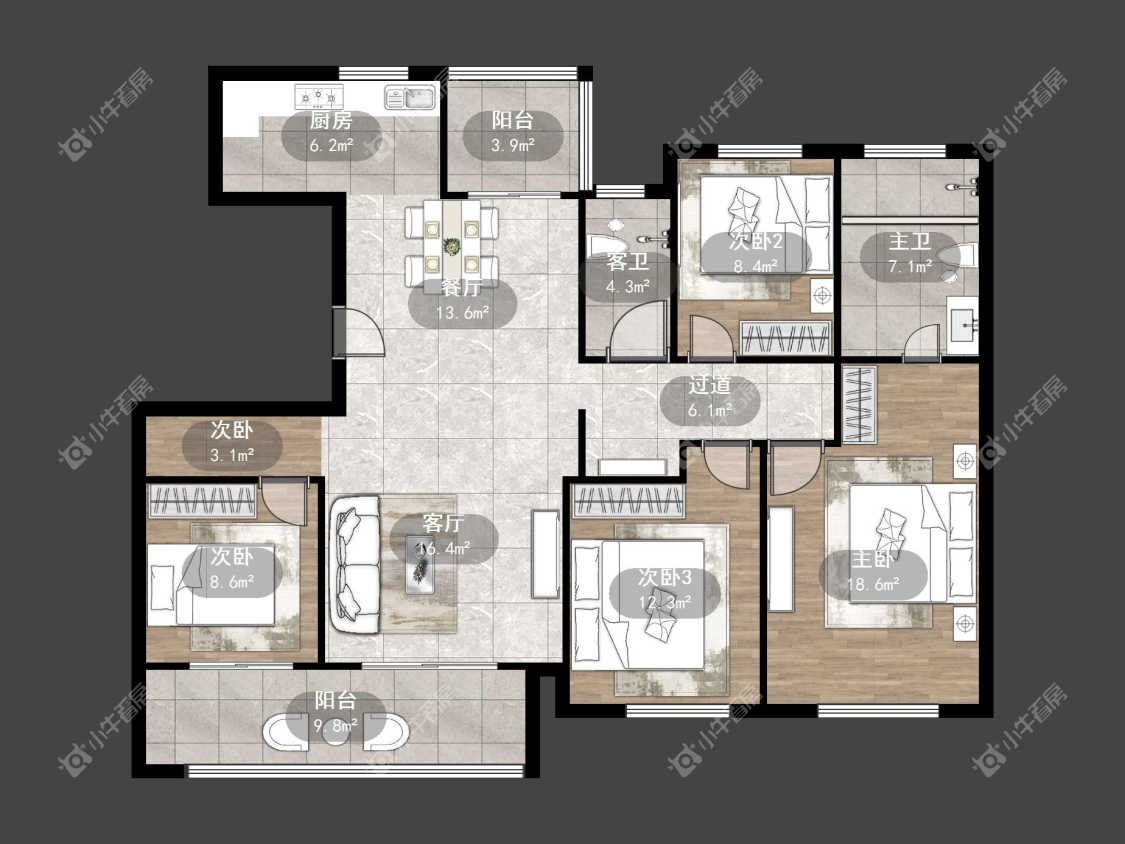 镇江中南熙悦城中南二期在售二手房源户型图_小牛看房