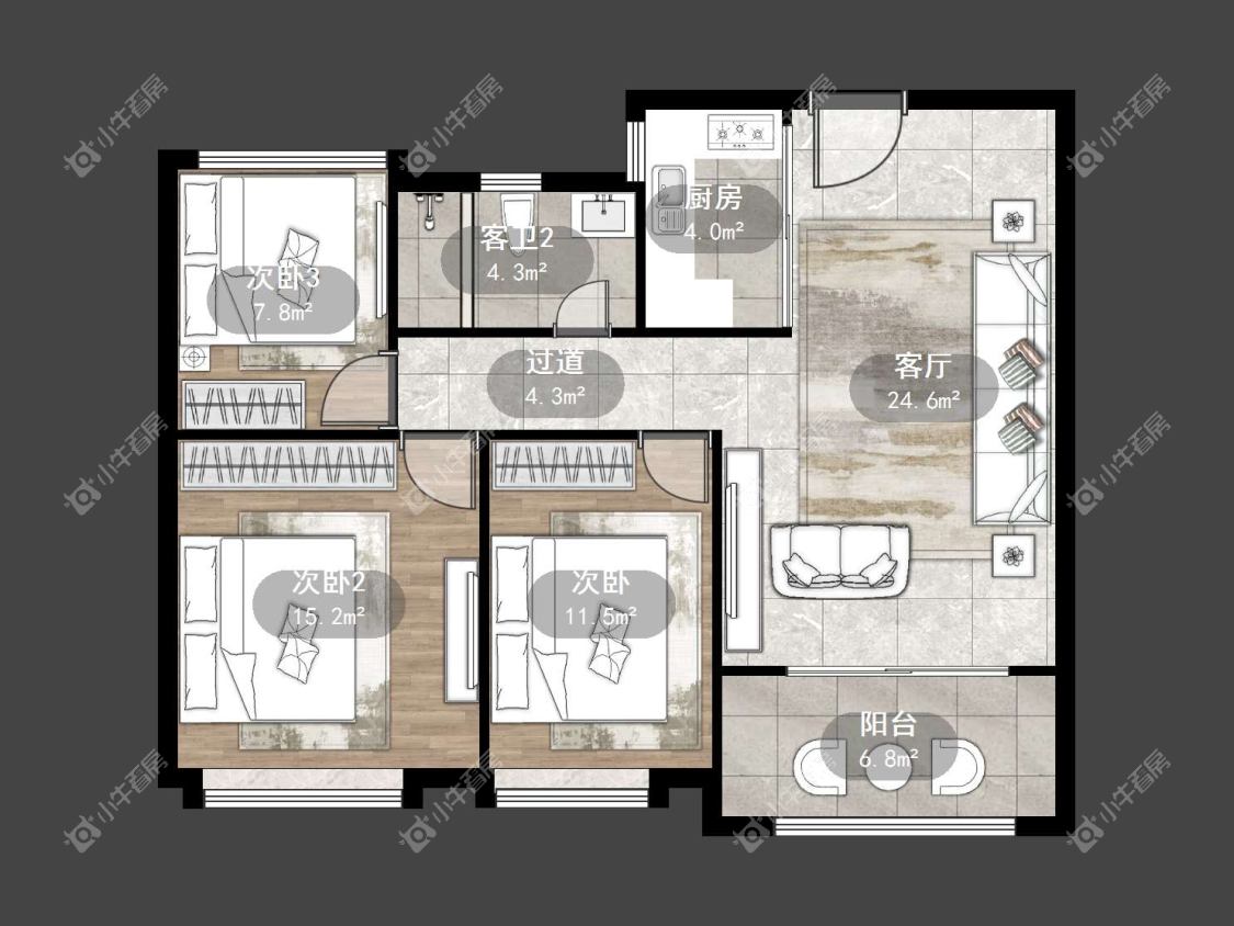 镇江中南君悦府中南一期在售二手房源户型图_小牛看房