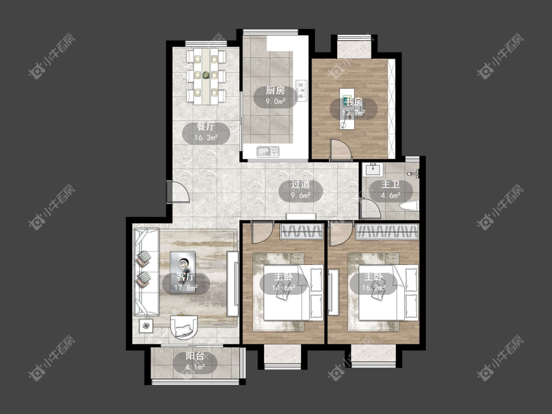 镇江锦尚名都在售二手房源户型图_小牛看房