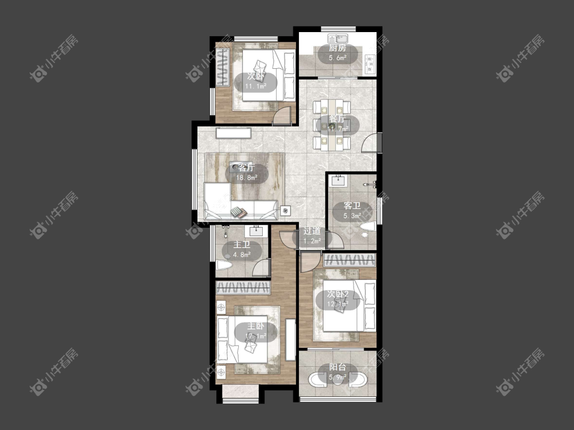 镇江紫竹园在售二手房源户型图_小牛看房