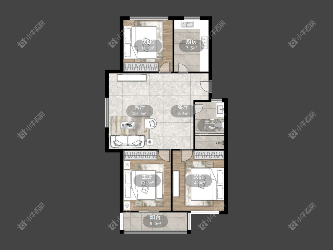 镇江曲园小区在售二手房源户型图_小牛看房