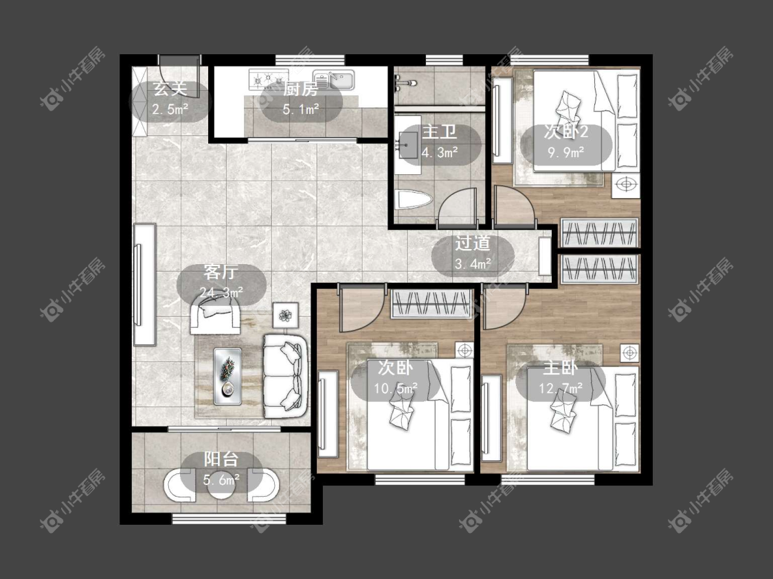 镇江荣城国际（中央公馆）在售二手房源户型图_小牛看房