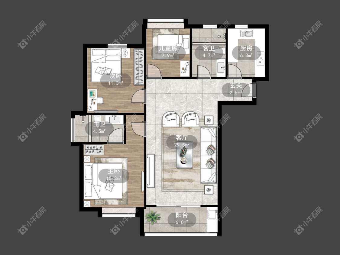 镇江天波城在售二手房源户型图_小牛看房