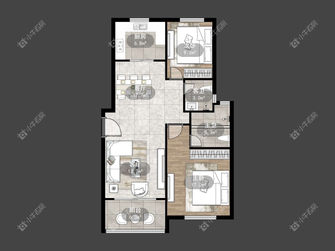 镇江天怡天瑞宸在售二手房源户型图_小牛看房