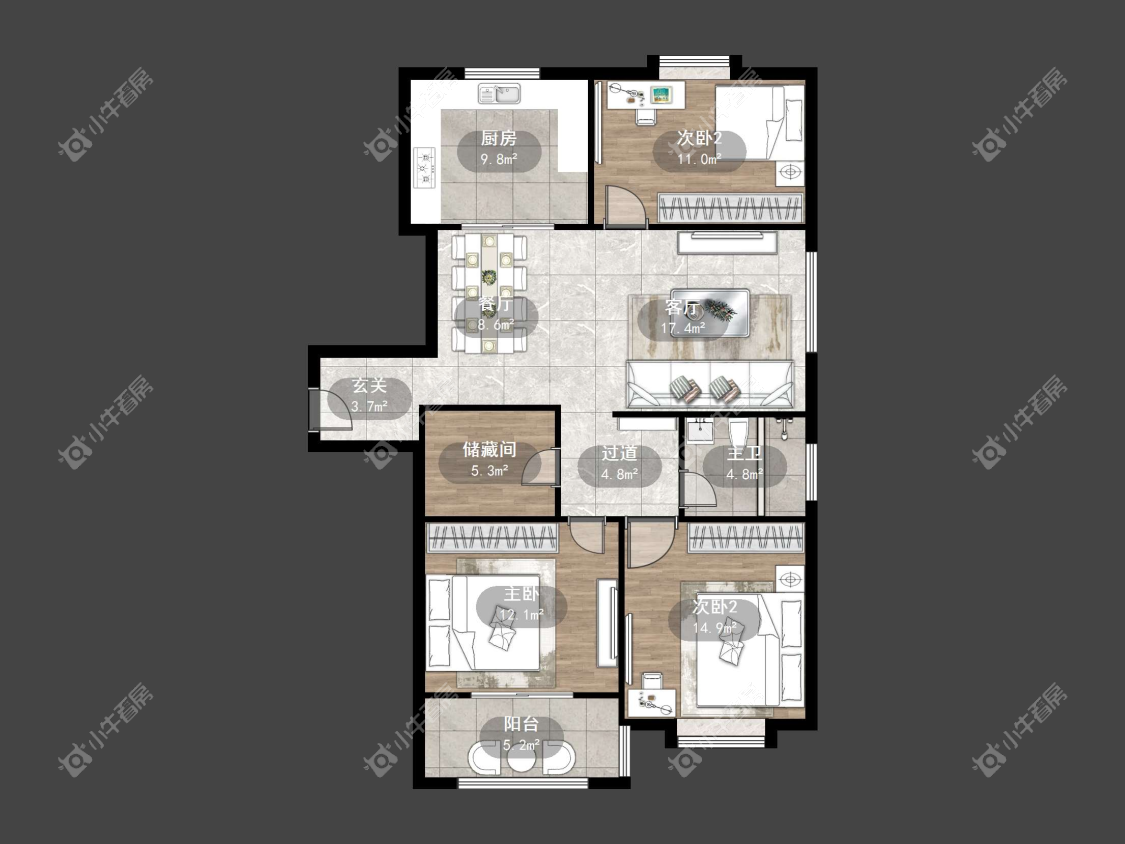 镇江华都锦城在售二手房源户型图_小牛看房