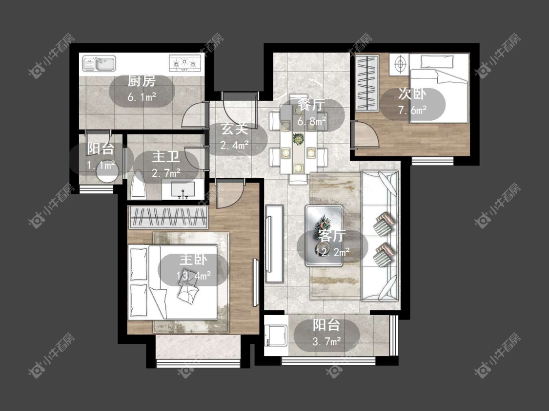 镇江练湖新城在售二手房源户型图_小牛看房